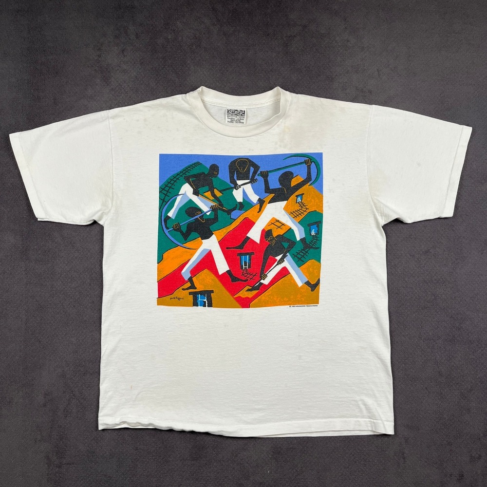 Vintage 1993 Jacob Lawrence South African Gold Miners Shirt Mens XL Wildwood USA